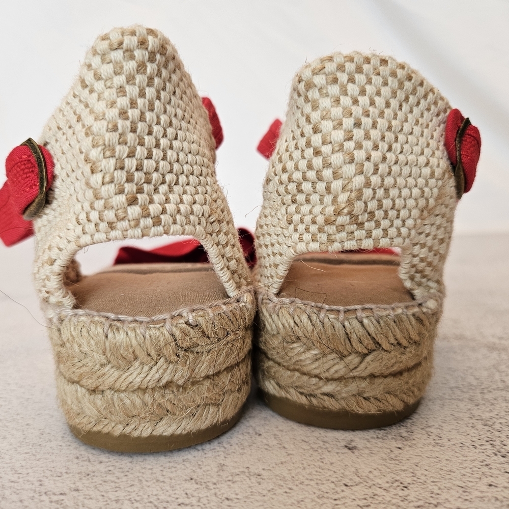 Diegos Classic Spanish Handmade Red Anklestrap Espadrilles for Women Size 37 NWT - Picture 9 of 15